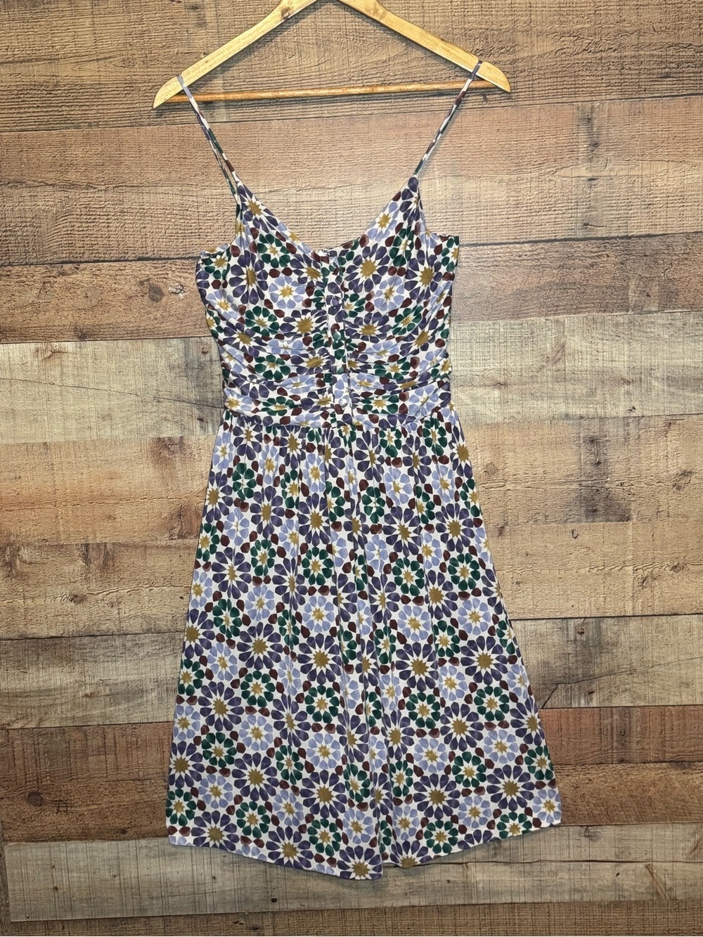 Nieves Lavi New York Ofir Sundress Size 6 Silk  Mosaic Purple Anthropologie